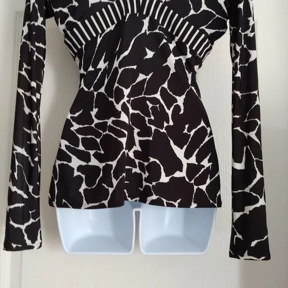 Just Cavalli Deep V-Neck Mob Wife Chic Animal Print Designer Top 42/M - Picture 7 of 12
